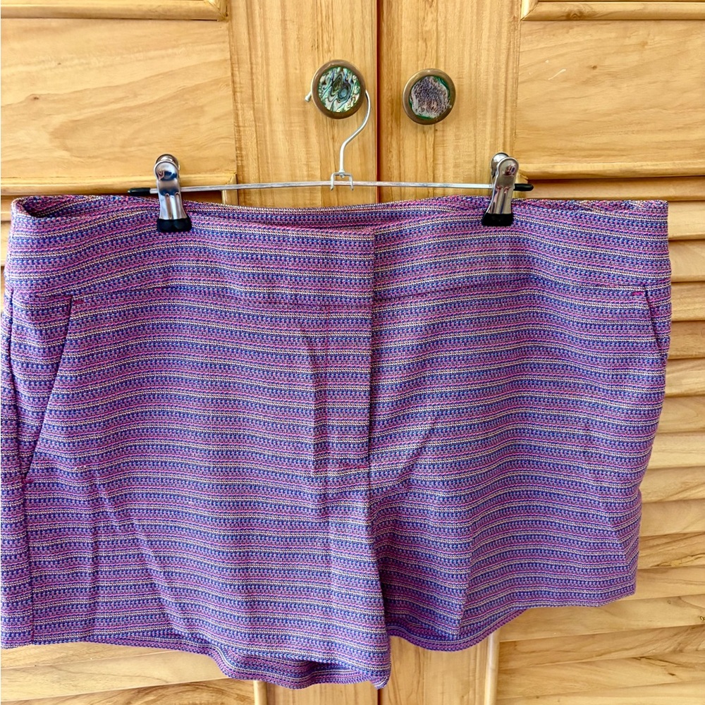 Womens Pink Patterned Tailored Shorts
